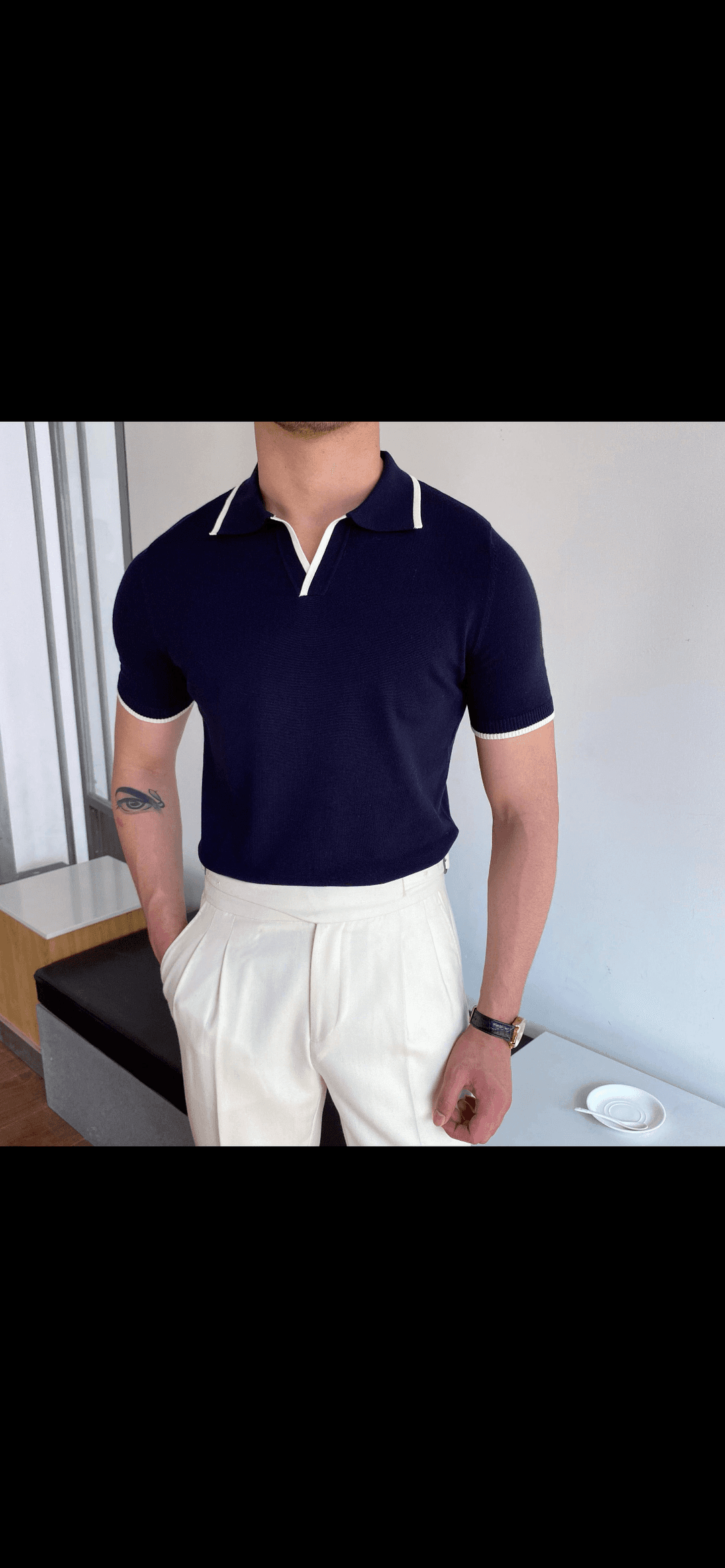 Men's Knitted Polo Shirt